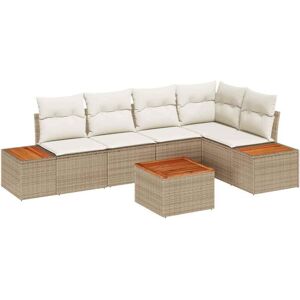 Vidaxl - Garden Sofa Set 6 pcs Beige and cream 264 x 154 x 85 cm Vidaxl - Garden Sofa Set 6 pcs Beige and cream 264 x 154 x 85 cm