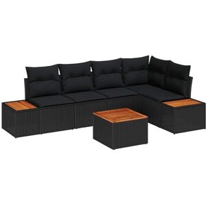 Vidaxl - Garden Sofa Set 6 pcs Black 264 x 154 x 85 cm Poly rattan Vidaxl - Garden Sofa Set 6 pcs Black 264 x 154 x 85 cm Poly rattan