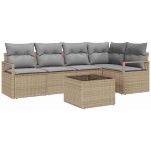Garden Sofa Set 6 pcs Beige Poly rattan Vidaxl Garden Sofa Set 6 pcs Beige Poly rattan Vidaxl