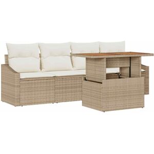 Vidaxl - Garden Sofa Set with Storage 5 pcs Beige Poly rattan Vidaxl - Garden Sofa Set with Storage 5 pcs Beige Poly rattan