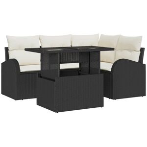Garden Sofa Set with Cushion 5 pcs Black Poly rattan Vidaxl Garden Sofa Set with Cushion 5 pcs Black Poly rattan Vidaxl