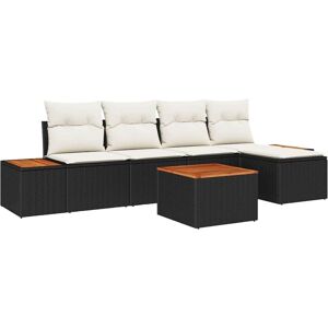 Garden Sofa Set with Cushion 6 pcs Black Poly rattan Vidaxl Garden Sofa Set with Cushion 6 pcs Black Poly rattan Vidaxl