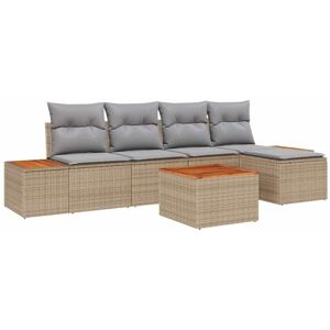 Garden Sofa Set with Cushion 6 pcs Beige Poly rattan Vidaxl Garden Sofa Set with Cushion 6 pcs Beige Poly rattan Vidaxl