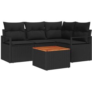 Garden Sofa Set with Cushion 5 pcs Black Poly rattan Vidaxl Garden Sofa Set with Cushion 5 pcs Black Poly rattan Vidaxl