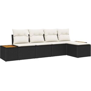 Vidaxl - Garden Sofa Set 5 pcs Black and cream 184 x 62 x 85 cm Vidaxl - Garden Sofa Set 5 pcs Black and cream 184 x 62 x 85 cm