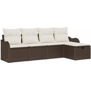 Vidaxl - Garden Sofa Set 5 pcs Brown and cream 231 x 117 x 85 cm Vidaxl - Garden Sofa Set 5 pcs Brown and cream 231 x 117 x 85 cm