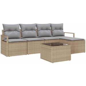 Vidaxl - Garden Sofa Set with Cushion 6 pcs Beige, Light Grey Vidaxl - Garden Sofa Set with Cushion 6 pcs Beige, Light Grey