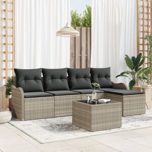Vidaxl - Garden Sofa Set with Cushion 6 pcs Grey Poly rattan Vidaxl - Garden Sofa Set with Cushion 6 pcs Grey Poly rattan