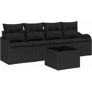 Vidaxl - Garden Sofa Set with Cushion Manual 5 pcs Black 55 x 55 x 37 cm Vidaxl - Garden Sofa Set with Cushion Manual 5 pcs Black 55 x 55 x 37 cm