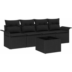 Vidaxl - Garden Sofa Set with Cushion Manual 5 pcs Black 55 x 55 x 37 cm Vidaxl - Garden Sofa Set with Cushion Manual 5 pcs Black 55 x 55 x 37 cm