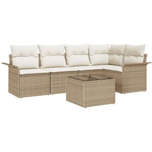 Garden Sofa Set with Cushion 6 pcs Beige Poly rattan Vidaxl Garden Sofa Set with Cushion 6 pcs Beige Poly rattan Vidaxl