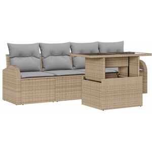 Vidaxl - Garden Sofa Set Manual 5 pcs Beige 100 x 55 x 73 cm Poly rattan Vidaxl - Garden Sofa Set Manual 5 pcs Beige 100 x 55 x 73 cm Poly rattan