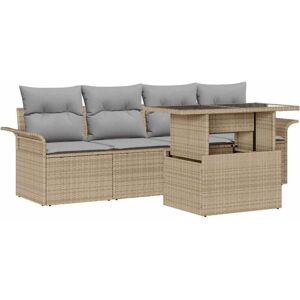 Vidaxl - Garden Sofa Set with Cushion 5 pcs Beige Poly rattan Vidaxl - Garden Sofa Set with Cushion 5 pcs Beige Poly rattan