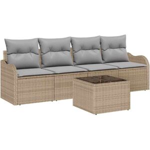 Vidaxl - Garden Sofa Set with Cushion 5 pcs Beige, Grey 55 x 55 x 37 cm Vidaxl - Garden Sofa Set with Cushion 5 pcs Beige, Grey 55 x 55 x 37 cm