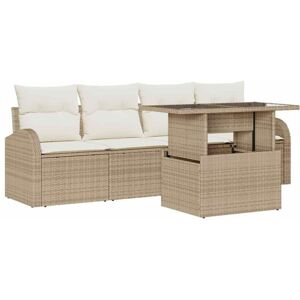 Vidaxl - Garden Sofa Set Manual 5 pcs Beige 100 x 55 x 73 cm Poly rattan Vidaxl - Garden Sofa Set Manual 5 pcs Beige 100 x 55 x 73 cm Poly rattan