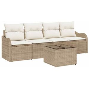 Vidaxl - Garden Sofa Set with Cushion 5 pcs Beige, Cream 55 x 55 x 37 cm Vidaxl - Garden Sofa Set with Cushion 5 pcs Beige, Cream 55 x 55 x 37 cm