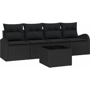 Vidaxl - Garden Sofa Set with Cushion Manual 5 pcs Black 55 x 55 x 37 cm Vidaxl - Garden Sofa Set with Cushion Manual 5 pcs Black 55 x 55 x 37 cm