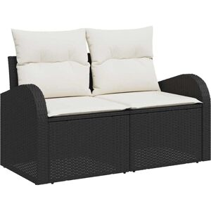Vidaxl - Garden Sofa Set with Cushion 5 pcs Black, Cream 55 x 55 x 37 cm Vidaxl - Garden Sofa Set with Cushion 5 pcs Black, Cream 55 x 55 x 37 cm