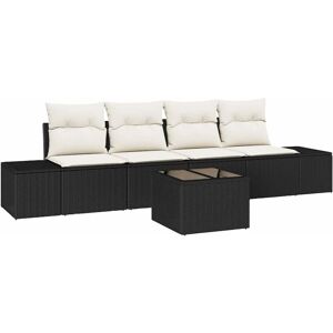 Garden Sofa Set with Cushion 5 pcs Black, Cream 55 x 55 x 37 cm Vidaxl Garden Sofa Set with Cushion 5 pcs Black, Cream 55 x 55 x 37 cm Vidaxl