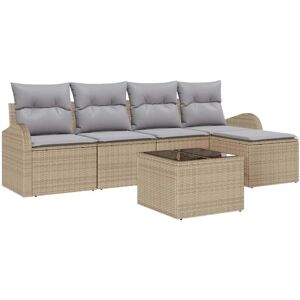 Garden Sofa Set with Cushion 6 pcs Beige Poly rattan Vidaxl Garden Sofa Set with Cushion 6 pcs Beige Poly rattan Vidaxl