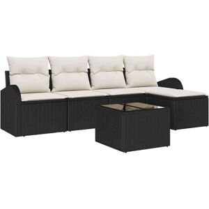 Garden Sofa Set with Cushion 6 pcs Black Poly rattan Vidaxl Garden Sofa Set with Cushion 6 pcs Black Poly rattan Vidaxl
