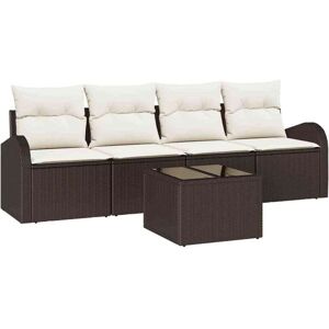 Vidaxl - Garden Sofa Set 5 pcs Brown 55 x 55 x 37 cm Poly rattan Vidaxl - Garden Sofa Set 5 pcs Brown 55 x 55 x 37 cm Poly rattan