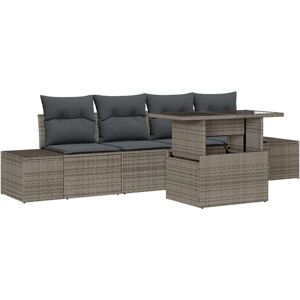 Vidaxl - Garden Sofa Set with Cushion 5 pcs Grey 100 x 55 x 73 cm Vidaxl - Garden Sofa Set with Cushion 5 pcs Grey 100 x 55 x 73 cm
