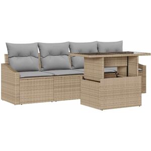Vidaxl - Garden Sofa Set with Storage 5 pcs Beige Poly rattan Vidaxl - Garden Sofa Set with Storage 5 pcs Beige Poly rattan