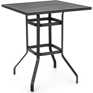 COSTWAY 81cm Patio Bar Height Table Outdoor Steel Square Bar Height Bistro Table Garden COSTWAY 81cm Patio Bar Height Table Outdoor Steel Square Bar Height Bistro Table Garden