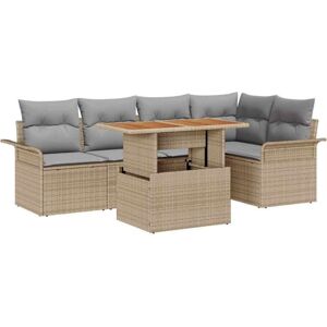 Vidaxl - Garden Sofa Set 6 pcs Beige and light grey 100 x 55 x 73 cm Vidaxl - Garden Sofa Set 6 pcs Beige and light grey 100 x 55 x 73 cm