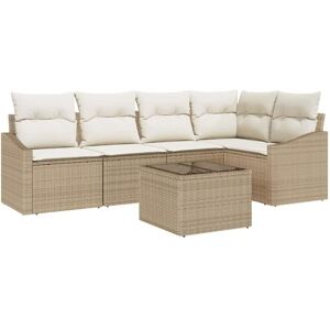 Garden Dining Set with Cushion with Storage 6 pcs Beige, Cream Vidaxl Garden Dining Set with Cushion with Storage 6 pcs Beige, Cream Vidaxl