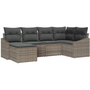 Garden Dining Set 6 pcs Grey Poly Rattan, Powder-Coated Steel Vidaxl Garden Dining Set 6 pcs Grey Poly Rattan, Powder-Coated Steel Vidaxl