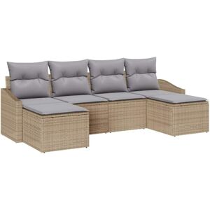 Vidaxl - Garden Dining Set with Cushion 6 pcs Beige, Light Grey Vidaxl - Garden Dining Set with Cushion 6 pcs Beige, Light Grey