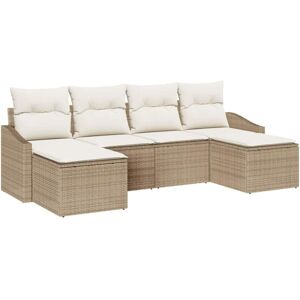 Garden Dining Set with Cushion with Storage 6 pcs Beige, Cream Vidaxl Garden Dining Set with Cushion with Storage 6 pcs Beige, Cream Vidaxl