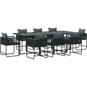 Garden Dining Set 9 pcs Black Steel Vidaxl Garden Dining Set 9 pcs Black Steel Vidaxl