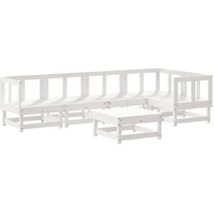 6 Piece Garden Lounge Set White Solid Wood Pine Vidaxl 6 Piece Garden Lounge Set White Solid Wood Pine Vidaxl