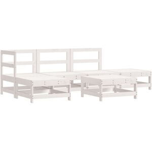 vidaXL Garden Lounge Set Outdoor Modular Sofa 6 Piece White Solid Wood Pine vidaXL Garden Lounge Set Outdoor Modular Sofa 6 Piece White Solid Wood Pine
