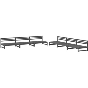 Vidaxl - 6 Piece Garden Lounge Set Grey Solid Wood Pine Vidaxl - 6 Piece Garden Lounge Set Grey Solid Wood Pine