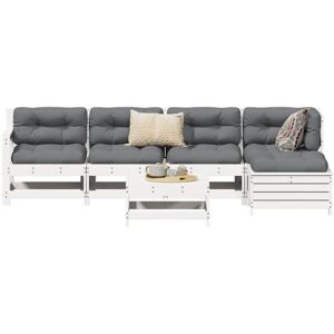 6 Piece Garden Sofa Set White Solid Wood Pine Vidaxl 6 Piece Garden Sofa Set White Solid Wood Pine Vidaxl