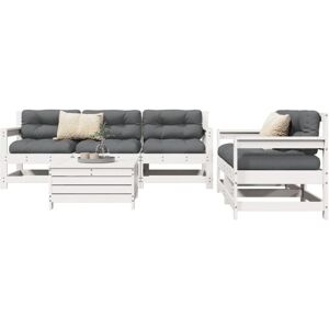 6 Piece Garden Sofa Set White Solid Wood Pine Vidaxl 6 Piece Garden Sofa Set White Solid Wood Pine Vidaxl