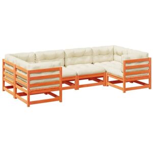 Vidaxl - 6 Piece Garden Sofa Set with Cushions Wax Brown Solid Wood Pine Vidaxl - 6 Piece Garden Sofa Set with Cushions Wax Brown Solid Wood Pine