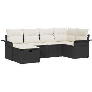 Vidaxl - Garden Sofa Set 6 pcs Black and cream 242.5 x 132.5 x 85 cm Vidaxl - Garden Sofa Set 6 pcs Black and cream 242.5 x 132.5 x 85 cm