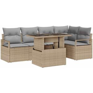 Vidaxl - Garden Sofa Set 6 pcs Beige and light grey 100 x 55 x 73 cm Vidaxl - Garden Sofa Set 6 pcs Beige and light grey 100 x 55 x 73 cm