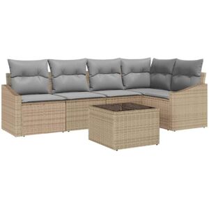 Garden Sofa Set 6 pcs Beige Poly rattan Vidaxl Garden Sofa Set 6 pcs Beige Poly rattan Vidaxl