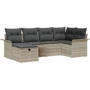 Vidaxl - Garden Sofa Set 6 pcs Light grey 242.5 x 132.5 x 85 cm Vidaxl - Garden Sofa Set 6 pcs Light grey 242.5 x 132.5 x 85 cm