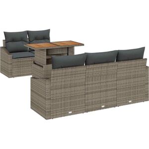 Garden Sofa Set with Storage 6 pcs Grey Poly rattan Vidaxl Garden Sofa Set with Storage 6 pcs Grey Poly rattan Vidaxl