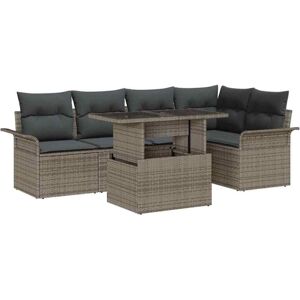 Vidaxl - Garden Sofa Set with Cushion 6 pcs Grey Poly rattan Vidaxl - Garden Sofa Set with Cushion 6 pcs Grey Poly rattan