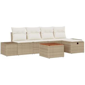 Garden Sofa Set with Cushion 6 pcs Beige Poly rattan Vidaxl Garden Sofa Set with Cushion 6 pcs Beige Poly rattan Vidaxl