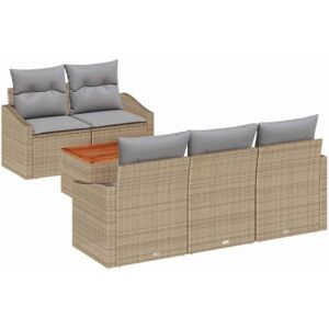 Garden Sofa Set with Cushion 6 pcs Beige Poly rattan vidaXL Garden Sofa Set with Cushion 6 pcs Beige Poly rattan vidaXL
