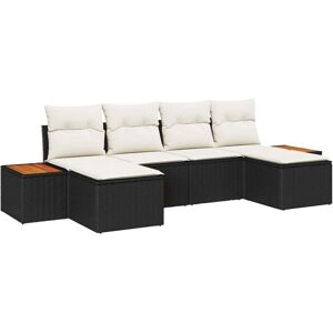 Vidaxl - Garden Sofa Set 6 pcs Black and cream 184 x 62 x 85 cm Vidaxl - Garden Sofa Set 6 pcs Black and cream 184 x 62 x 85 cm